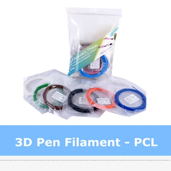 1,75 мм 20 цветов 5 м * 20шт Пластиковая 3D-ручка с нитью накала PCL для низкотемпературной 3D-ручки для рисования