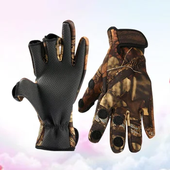 1 пара модных зимних неопреновых перчаток, противоскользящие перчатки, тепловые перчатки, перчатки с 3 пальцами для вождения, езды на велосипеде, рыбалки