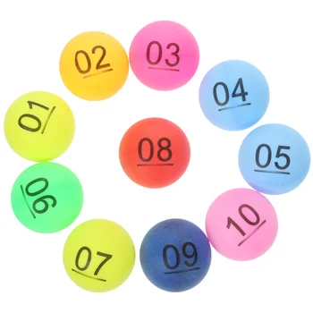 10 шт. Лотерейных мячей с принтом, Разноцветных Пронумерованных мячей, маленьких мячей для настольного тенниса