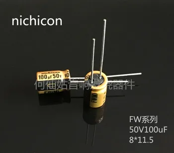 10шт/20шт акустические конденсаторы NICHICON серии FW 50v100uf 8*11.5 л аудио суперконденсатор электролитические конденсаторы Бесплатная доставка