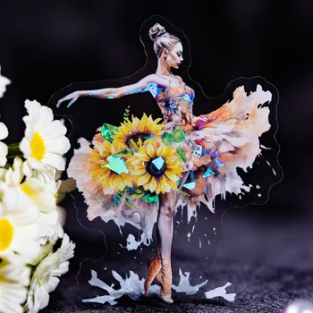 10шт Цветочных балетных наклеек для танцующих девушек DIY Craft Альбом для скрапбукинга, изготовление открыток, Декоративные наклейки для ДОМАШНИХ ЖИВОТНЫХ, Ненужный журнальный материал