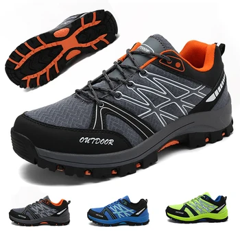 2023 Новые походные ботинки Мужские Сетчатые дышащие походные туристические ботинки Уличная лесная обувь для бега по пересеченной местности Спортивная обувь для горного велоспорта