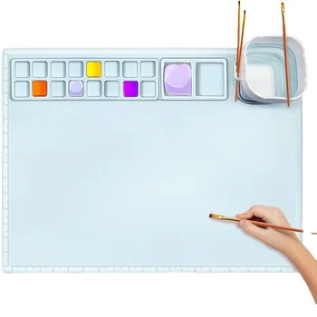 2024 Детская присоска Многоразовый силиконовый коврик для рисования Популярный детский коврик с чашкой Силиконовый коврик для рисования