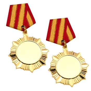 2шт Золотые Наградные Медали Почетная Металлическая Медаль Значок Памятника для Марафонских Спортивных Соревнований