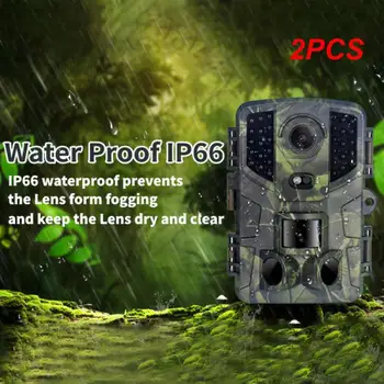 2ШТ Наружная камера слежения 20MP 1080P Охотничья IP66 Водонепроницаемая инфракрасная камера-ловушка с активацией ночного движения