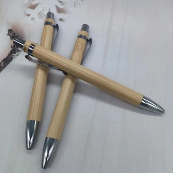 4 шт./компл. шариковая ручка из бамбукового дерева 1,0 мм с пулевидным наконечником, синие черные чернила, фирменная шариковая ручка, школьные канцелярские принадлежности Шариковая Ручка