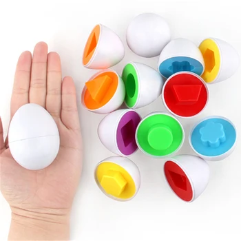 6ШТ Обучающие математические игрушки Монтессори Умные Яйца 3D Головоломка для детей Популярные игрушки Пазлы Инструменты смешанной формы
