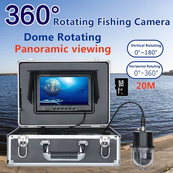 9-дюймовый Видеорегистратор, Видеокамера для подводной рыбалки, Эхолот IP68, Водонепроницаемый, 20 светодиодов, Вращающаяся на 360 градусов Купольная Вращающаяся камера