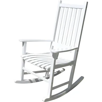 Merry Garden - Белое кресло-качалка для крыльца из дерева акации, кресло-качалка, уличная скамейка, садовый стул.