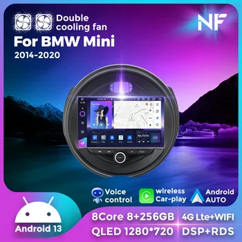 QLED 1280*720P Android 13 Автомобильное радио Стерео Беспроводной Carplay Android Auto All-In-One Для BMW Mini 2014-2020 GPS Навигация DSP 4G