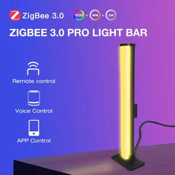 Tuya ZigBee 3.0 Smart Light Bar DC5V USB Night Light RGBCCT 4W Light Bar SmartThing Alexa App Voice Light Bar Поддержка RF Пульта Дистанционного управления