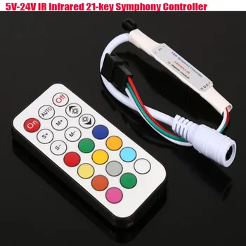 WS2812B WS2811 5V-24V ИК инфракрасный 21 клавиша Симфонический пульт дистанционного управления Мини полноцветный светодиодный контроллер освещения