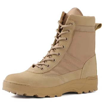 Армейские Ботинки Desert Combat, Мужская Зимняя Обувь, Уличные Походные Черные Ботинки с Высоким Берцем для Мужчин и Женщин, Тактические Военные Ботильоны