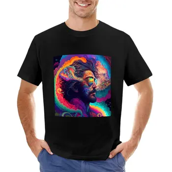 Бесцельная футболка Psychedelia, черные футболки, эстетичная одежда, футболки оверсайз, футболки оверсайз для мужчин
