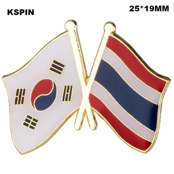 Булавка для Лацкана Флага Южной Кореи и Таиланда, Значок Флага Дружбы, Булавка Для Флага