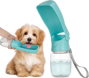 Бутылка для воды для собак - Складной Дозатор воды для Собак для прогулок на свежем воздухе, Портативная Бутылка для воды для домашних животных для путешествий, Герметичная, Не содержит BPA