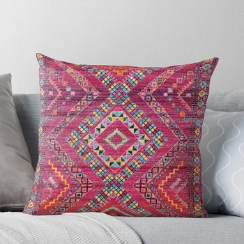 Винтажная розовая восточно-богемная марокканская работа. Накладная подушка, декоративная наволочка, наволочки для кровати