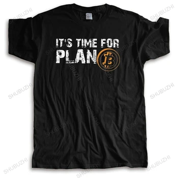 Винтажная Футболка It's Time For Plan B Bitcoin Для Мужчин, Футболка С Криптовалютой BTC, Одежда Для Гиков С Блокчейном, Футболки