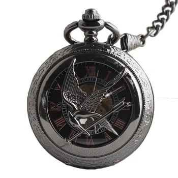 Винтажные ностальгические карманные часы с механическим механизмом hungry skeleton из карбида вольфрама римские часы для мужчин и женщин