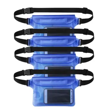 водонепроницаемая сумка для мобильного телефона 4шт с поясным ремнем, 3-слойные пляжные аксессуары для плавания, дайвинга, серфинга, катания на лыжах