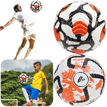 Всепогодный футбольный мяч Стильный Взрослый Молодежный футбольный мяч из мягкого полиуретана Равномерного давления для мальчиков, подростков и футболистов всех возрастов