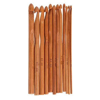 Вязальные крючки с бамбуковой ручкой 3-25 мм, Прочная игла, поделки для домашнего женского шитья