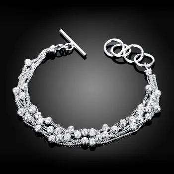 Горячие корейские изысканные браслеты из стерлингового серебра 925 пробы с матовыми бусинами-кисточками, браслеты-цепочки для женщин, благородные подарки для свадебной вечеринки, модные украшения