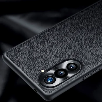 Деловой тонкий кожаный чехол на заднюю панель для Huawei Nova 10 Pro, защитная крышка объектива камеры, чехол
