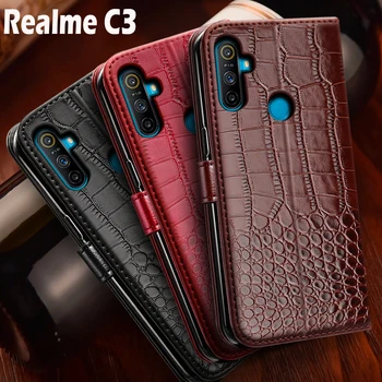 Для Realme C3 Case задняя крышка из пурпурной кожи для OPPO Realme C3 чехол для телефона RMX2020 Coque Capa Funda 6,5 