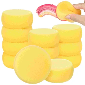 Желтый круглый бисквит для торта, круглые синтетические акварельные губки для рисования, керамика, круглый бисквит для торта (желтый)