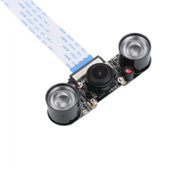 Камера ночного видения Raspberry Pi 4 Model B с широким углом обзора 150 градусов, 5 М, пиксель 1080P, 2 светодиодных фонарика, модуль камеры для Pi3 также