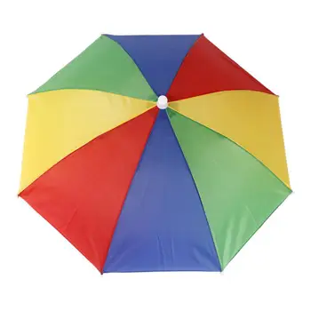 Кепка для зонта для взрослых, детей, рыбалки, кемпинга, шляпа для зонта С регулируемым эластичным оголовьем, зонт без рук, Водонепроницаемое покрытие