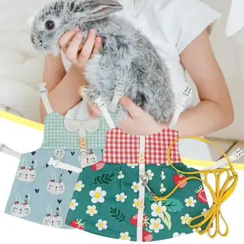 Комплект шлейки для милого кролика, комплект шлейки для кролика из свежего хлопка с цветами, более плотная шлейка для маленьких животных для мини-питомца