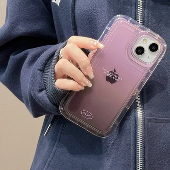 Корейский градиентный фиолетовый виноград, чехол для телефона для iPhone 14 11 12 13 Pro Max INS, простой прозрачный противоударный мягкий силиконовый чехол