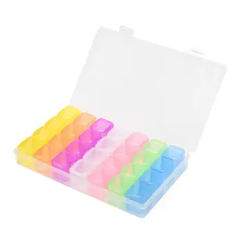 Коробка для таблеток Компактный Компактный инновационный универсальный контейнер для таблеток Первоклассный красочный контейнер для ювелирных изделий Изящный ящик для хранения на 28 ячеек