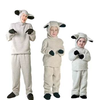 Косплей на Хэллоуин, Детский костюм животного для взрослых Детей, детский костюм для ролевых игр с овцами, костюмы для овец