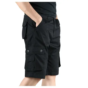 Летние мужские шорты-карго 2023, модные повседневные бриджи с несколькими карманами, мужские свободные шорты, мужские брюки