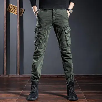 Модная и красивая рабочая одежда камуфляжные брюки Мужские джинсы Облегающие леггинсы свободного кроя мужские повседневные мужские брюки