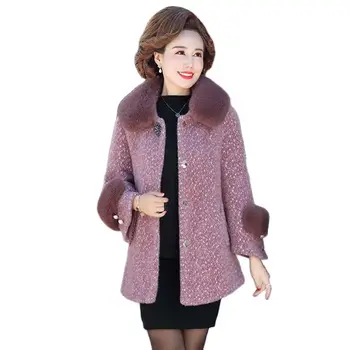 Модная осенне-зимняя одежда В западном стиле, имитирующая Норковое бархатное пальто, Женский Темперамент, Длинный Свободный меховой воротник, теплое пальто