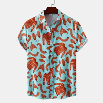 Модные Мужские Гавайские Пляжные Рубашки В Горошек, Новинка Лета 2023, Короткий Рукав, Цветочный Принт, Тропические Рубашки Aloha, Праздничная Одежда Для Отдыха