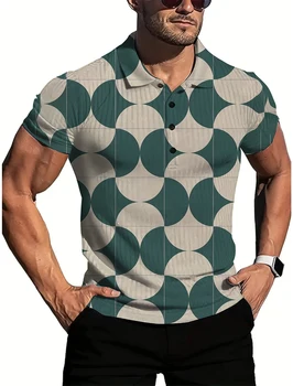 Модный мужской узор в рубашках поло, повседневная летняя мужская рубашка с коротким рукавом, мужские топы, уличная одежда для гольфа, одежда для мужчин