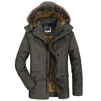 Мужская Новая модная зимняя куртка, мужская толстая повседневная верхняя одежда, куртки, мужские ветрозащитные парки с меховым воротником, плюс размер 6XL, бархатное теплое пальто