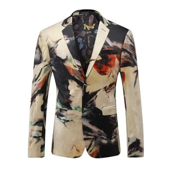 Мужская Роскошная Дизайнерская Красочная Мужская куртка 2023 Итальянского стильного модного пиджака бренда Prom