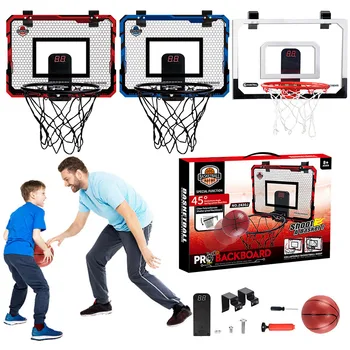 Набор баскетбольных колец, детская спортивная игрушка с мини-баскетбольным кольцом, 1 мяч с электронным табло, Подарки для детей, мальчиков и подростков