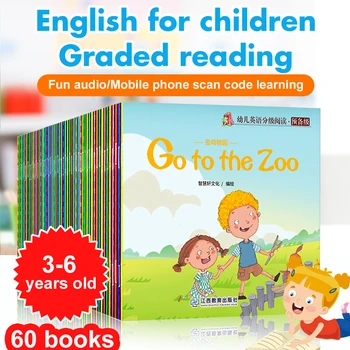 Набор из 60 английских книг для изучения слов Книжка с картинками для детей Просвещение детей раннего возраста Карманная книжка для дошкольников