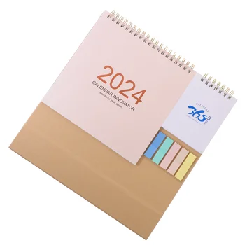 Настольный календарь на 2024 года Ежемесячно Запускает небольшие настольные блокноты с откидной крышкой 5 цветов для заметок Небесно-голубого цвета