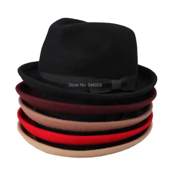 Новая модная шерстяная женская фетровая шляпа, осенне-зимняя панама, джазовая фетровая шляпа 25