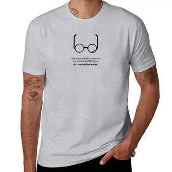 Новая футболка St. Maximilian Kolbe, летние топы, футболка оверсайз, мужская одежда, футболки с аниме для мужчин, хлопок