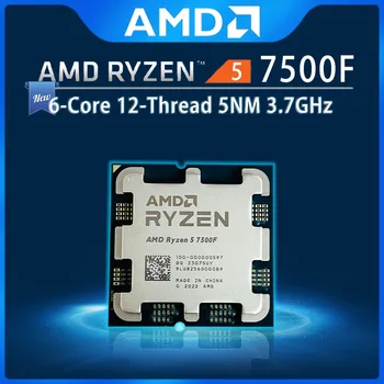 НОВЫЙ AMD Ryzen 5 7500F R5 7500F 3,7 ГГц 6-ядерный 12-потоковый процессор Процессор 5 Нм L3 = 32 М 100-000000597 Сокет AM5 Без кулера