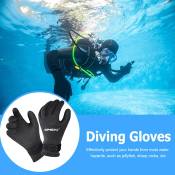 перчатки для подводного плавания 5 мм Водонепроницаемые перчатки для подводного плавания с пятью пальцами Противоскользящие водные перчатки Термальные для плавания с маской и трубкой